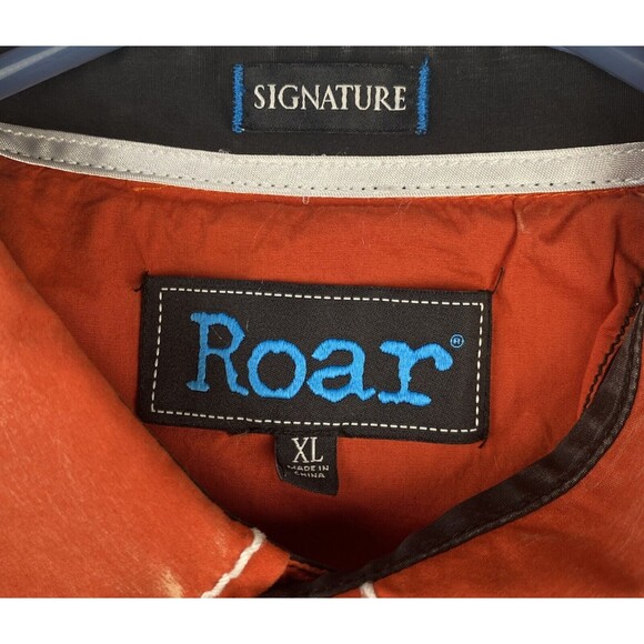 Roar‎ Shirt Orange Signature Edition Embroidered Long Sleeve Shirt Y2K Grunge XL - Picture 9 of 16